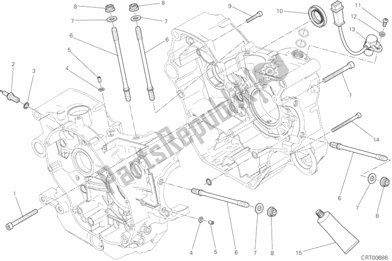 Todas las partes para Par De Medio Cárter de Ducati Scrambler Sixty2 Thailand 400 2018